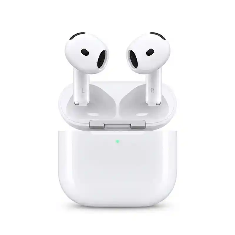 هدفون بلوتوثی اپل مدل AirPods 4 فاقد قابلیت نویز کنسلینگ، درگاه شارژ USB Type-C، شارژ بی سیم، با قابلیت اتصال به چند دستگاه، پشتیبانی از فرمان لمسی، نشانگر LED، پشتیبانی از دستیار صوتی، مقاوم در برابر آب